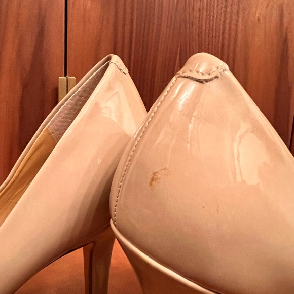 Nine West Ambitious Heels size 5 nude color patent leather - Picture 5 of 6